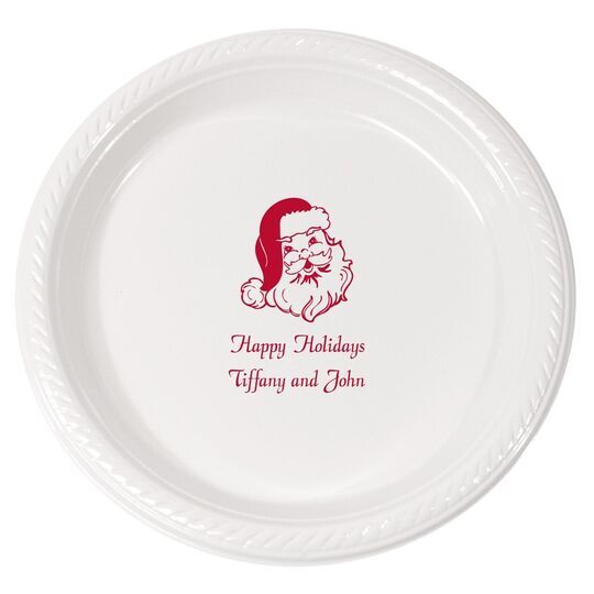 Happy Santa Claus Plastic Plates